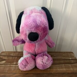 Snoopy Peanuts Marble Pink & Blue Color Plush Stuffed Animal 11" Rare